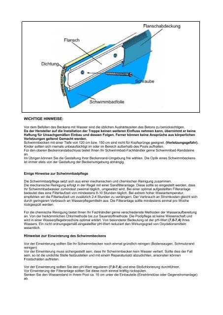 Empfohlene Skimmeranordnung Ökopool ECO - King of Sports