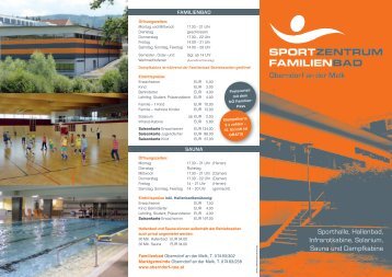 Sporthalle, Hallenbad, Infrarotkabine, Solarium, Sauna und ...