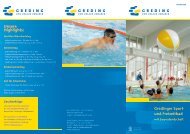 Gredinger Sport- und Freizeitbad Unsere Highlights: - Stadt Greding