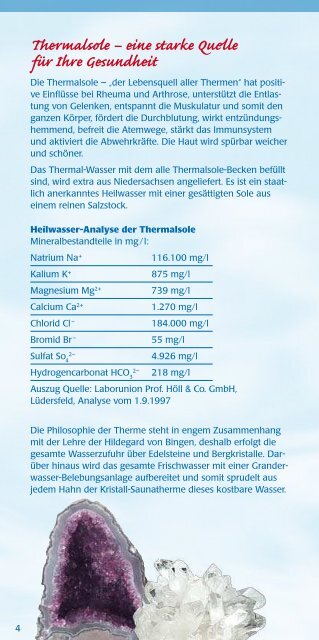 Flyer der Therme - Kristall-Saunatherme Ludwigsfelde