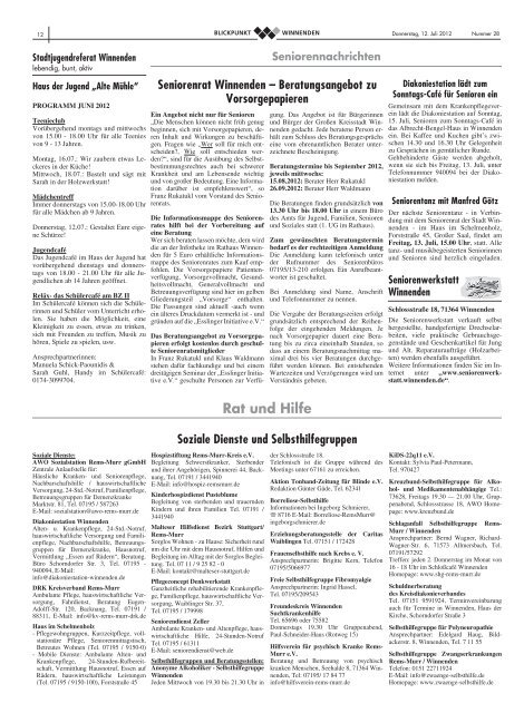 Blickpunkt Ausgabe 28 2012.pdf - Stadt Winnenden