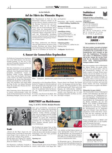 Blickpunkt Ausgabe 28 2012.pdf - Stadt Winnenden