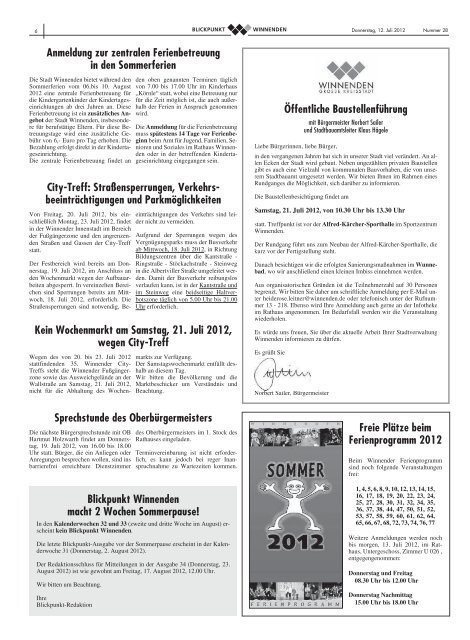 Blickpunkt Ausgabe 28 2012.pdf - Stadt Winnenden