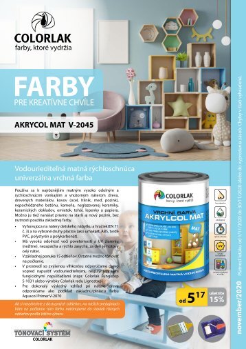 Farby pre kreatívne chvíle Maloobchod