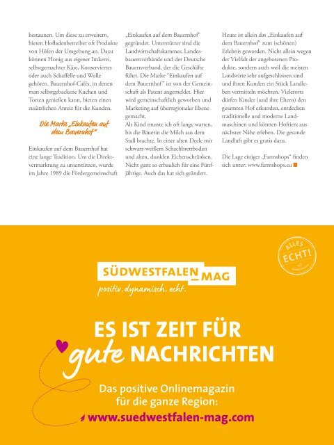 WOLL Magazin Arnsberg, Sundern, Ense // Herbst 2020
