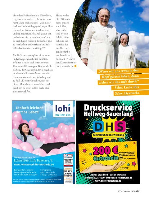 WOLL Magazin Meschede, Bestwig, Olsberg // Herbst 2020