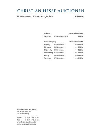 (pdf) - Pressendrucke, Inselverlag - christian hesse auktionen