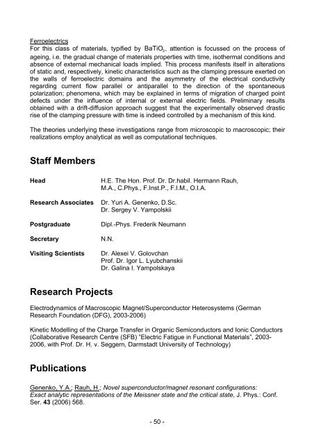 Electronic Material Properties - und Geowissenschaften ...