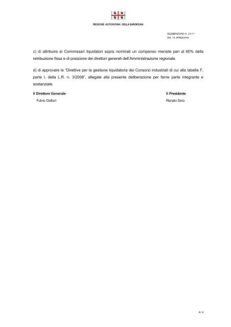 Delibera del 16 aprile 2008, n. 23/17 - Regione Autonoma della ...