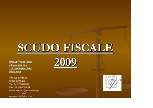 scudo fiscale 2009 - Avocat Italien