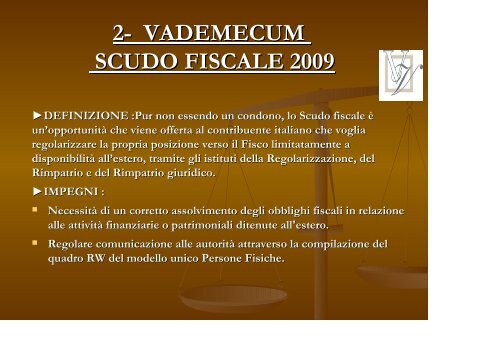 scudo fiscale 2009 - Avocat Italien