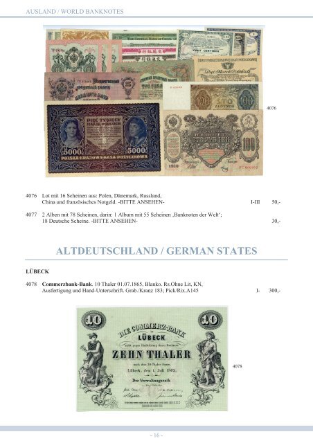 92. Auktion - Banknoten & Notgeld - Emporium Hamburg