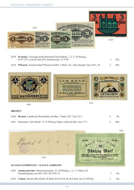 92. Auktion - Banknoten & Notgeld - Emporium Hamburg