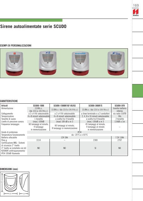 Sirene autoalimentate serie SCUDO