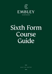 Embley Sixth Form Guide 2021