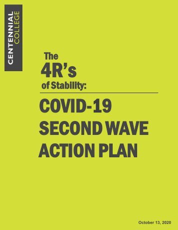 Centennial College COVID-19 Second Wave Action Plan