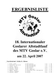 ERGEBNISLISTE 18. Internationaler Goslarer Altstadtlauf des MTV ...