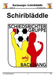 Backnanger Schiribläddle - der Schiedsrichtergruppe Backnang