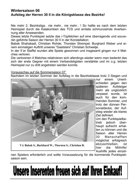 knapp aus - April 2007 - Turnverein Eintracht Sehnde von 1894 eV