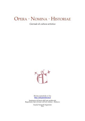 Giornale di cultura artistica - Opera Nomina Historiae - Scuola ...