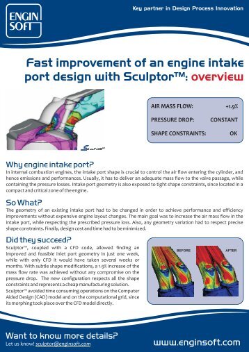 Fast improvement of an engine intake port design with Sculptor ...