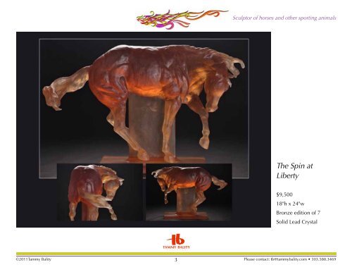 Sculptor of horses and other sporting animals - Tammy Bality