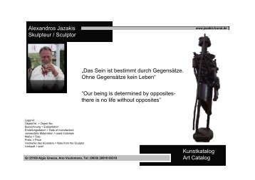 Kunstkatalog Art Catalog Alexandros Jazakis Skulpteur / Sculptor ...