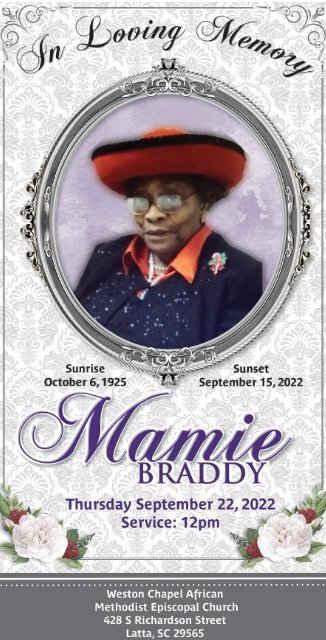 Mamie Braddy Memorial Program