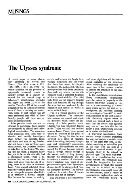 The Ulysses syndrome