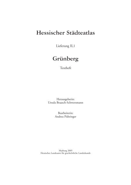 Hessischer Städteatlas Grünberg - Landesgeschichtliches ...
