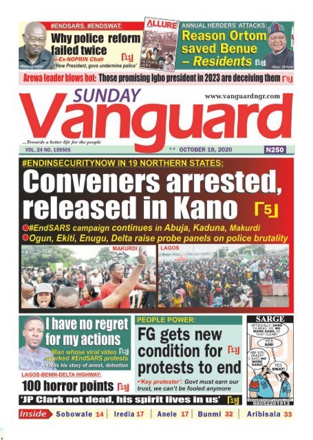 18102020 - #ENDINSECURITYNOW : Convenes arrested released in Kano