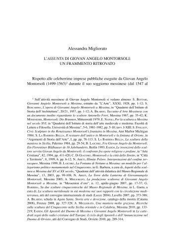 L'Assunta di Giovan Angelo Montorsoli: un frammento - Società ...