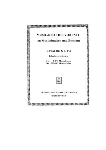 MUSICALISCHER VORRATH an Musikdrucken und Büchern