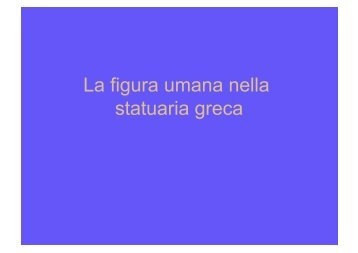 La figura umana nella statuaria greca