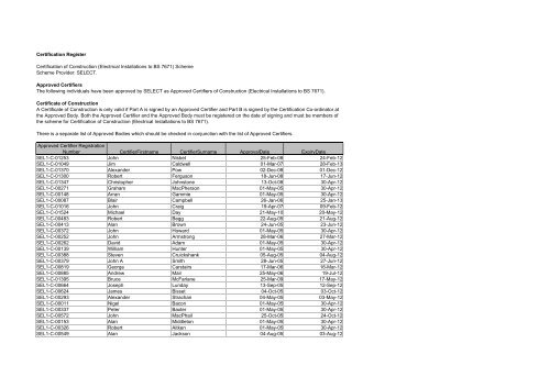 Certification Register Certification of Construction (Electrical ...