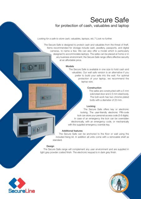 Secure Safe Brochure Secureline Just Safes Australia