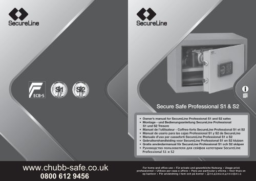 Manual Secure Safe Professional S1 &amp; S2 - Chubb Safes