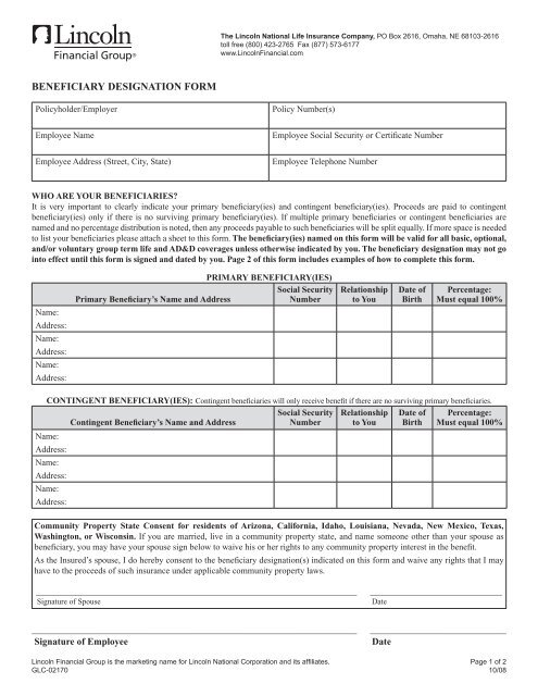 What Is A Beneficiary Designation Form