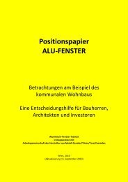 Positionspapier ALU-FENSTER . Betrachtungen am Beispiel des kommunalen Wohnbaus