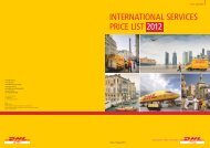 INTERNATIONAL sERvIcEs pRIcE LIsT 2012 - DHL