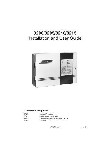 9200/9205/9210/9215 Installation and User Guide - So Secure