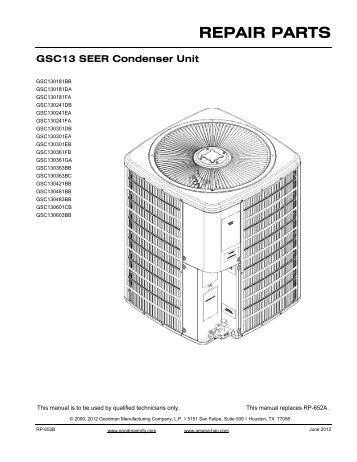 REPAIR PARTS - Goodman Manufacturing