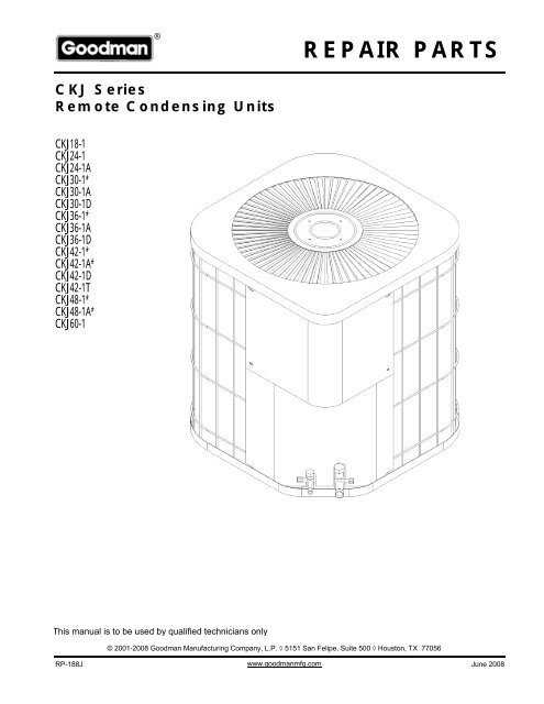 REPAIR PARTS - Goodman Manufacturing