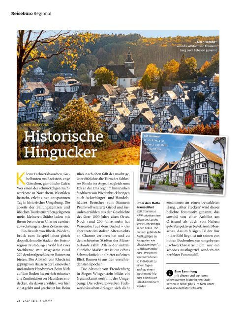 ADAC Urlaub November-Ausgabe 2020 Nordrhein