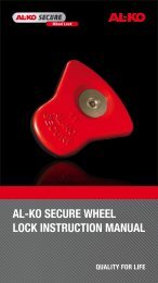 AL-KO SECURE WHEEL LOCK INSTRUCTION MANUAL
