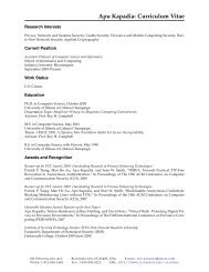 Apu Kapadia: Curriculum Vitae - Indiana University