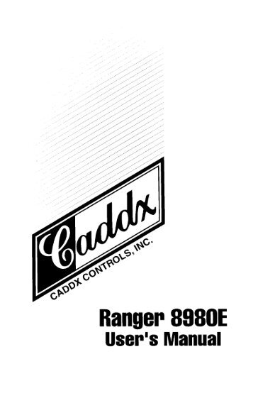 CADDX Ranger 8980E User Manual - Alarms BC