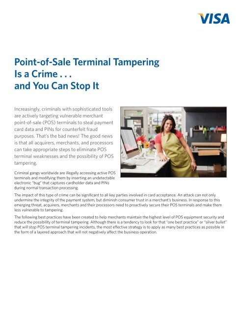 Point-of-Sale Terminal Tampering Is a Crime . . . and You Can ... - Visa