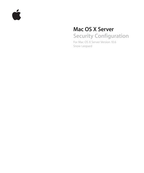 Mac Os X Server Security Configuration Guide Apple