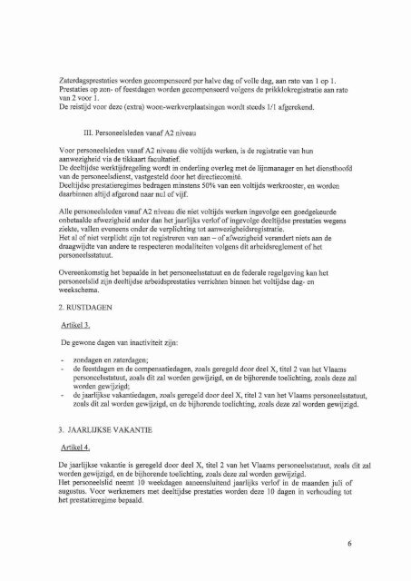 Arbeidsreglement IWT - Bestuurszaken